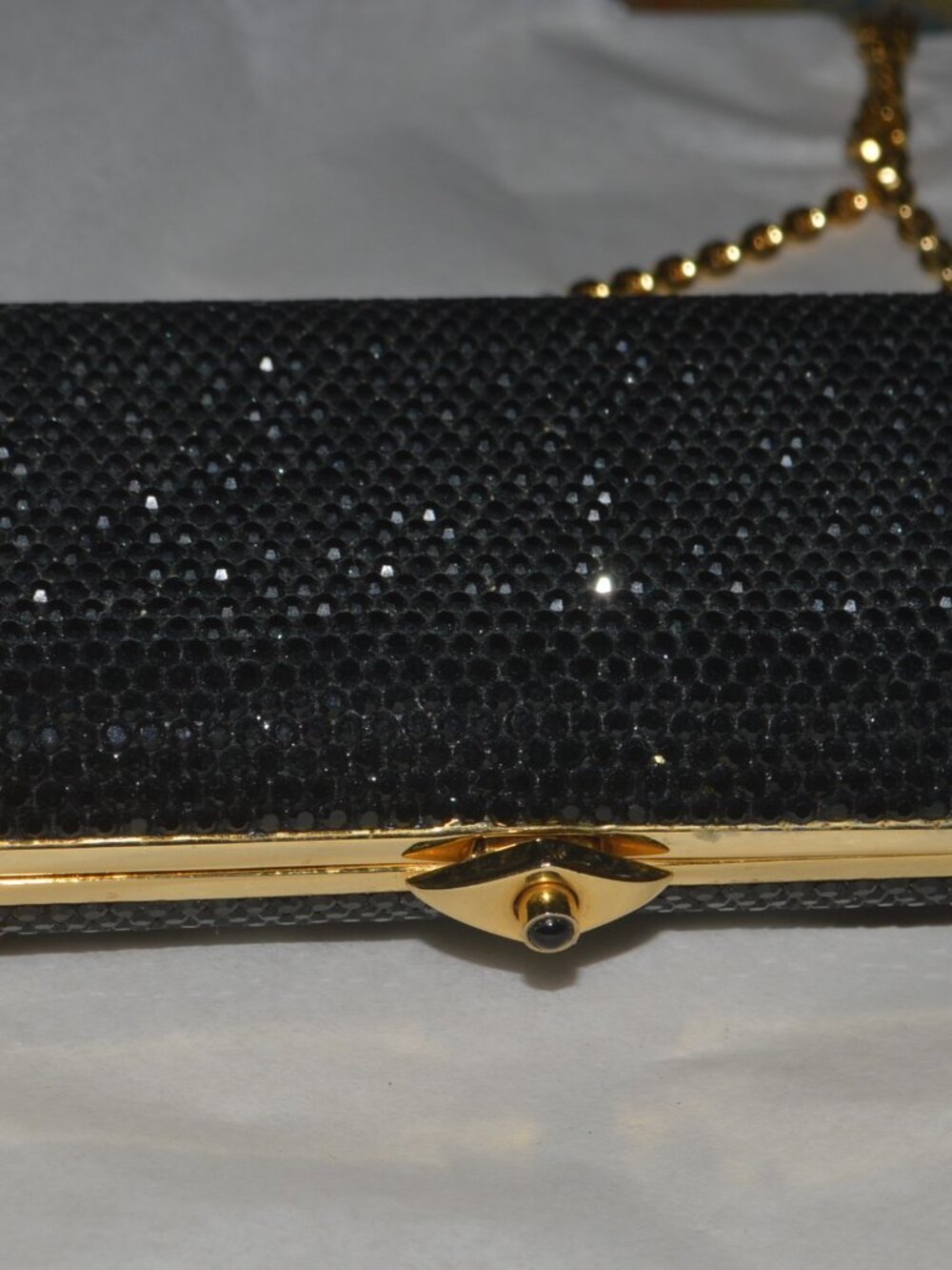 Judith Leiber ~ Black Evening Mini Crossbody Purse ~ Crystals  ~ Vintage